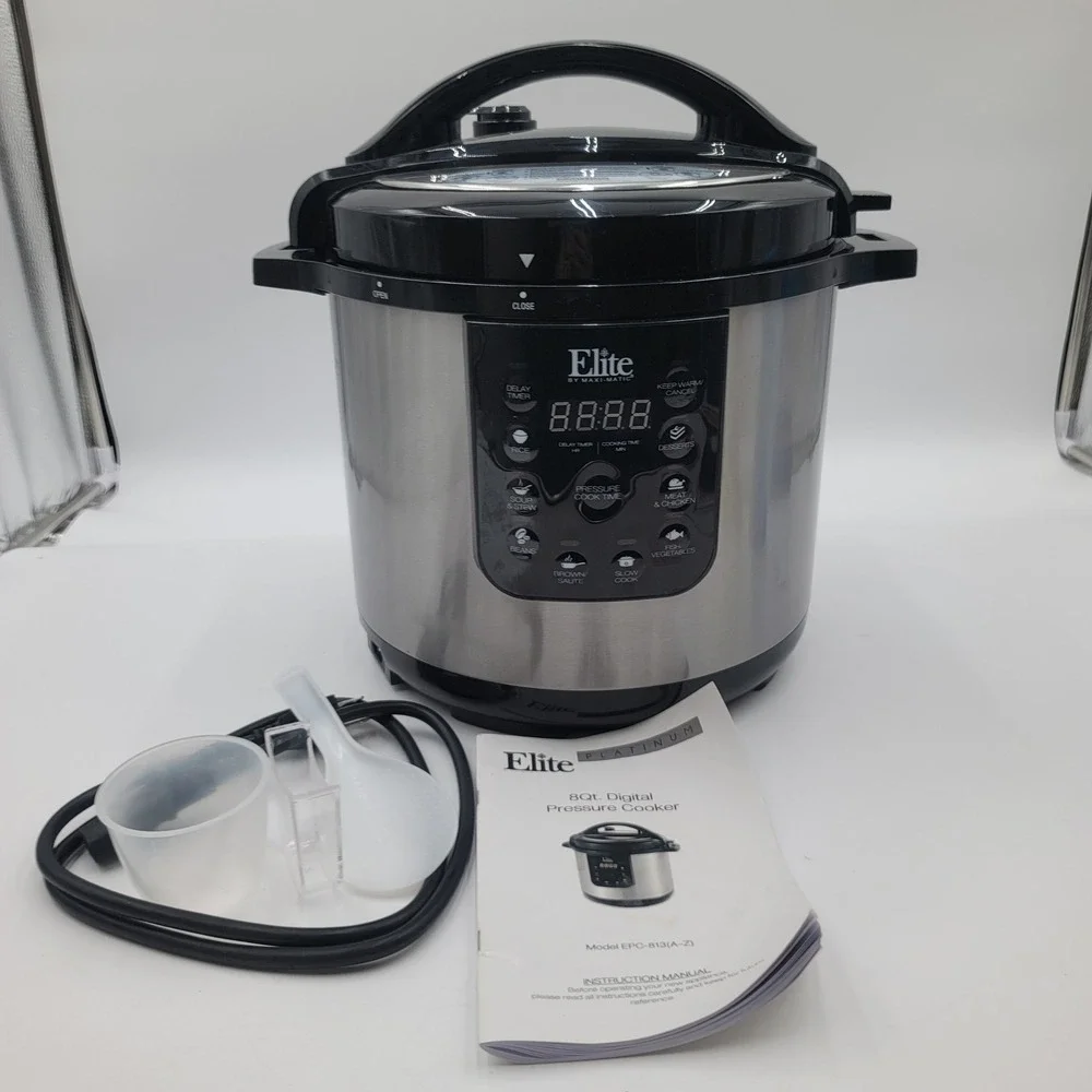 Elite Platinum 8Qt Digital Pressure Cooker EPC-813 Stainless Steel Multi-Cooker